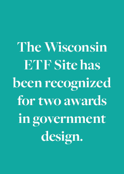 The Wisconsin ETF Site has been recognized for two awards in govenment design.