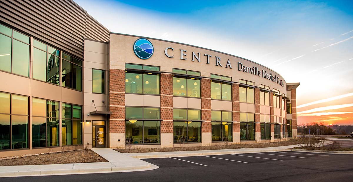 Photo of Centra's Danville Medical Center at sunrise