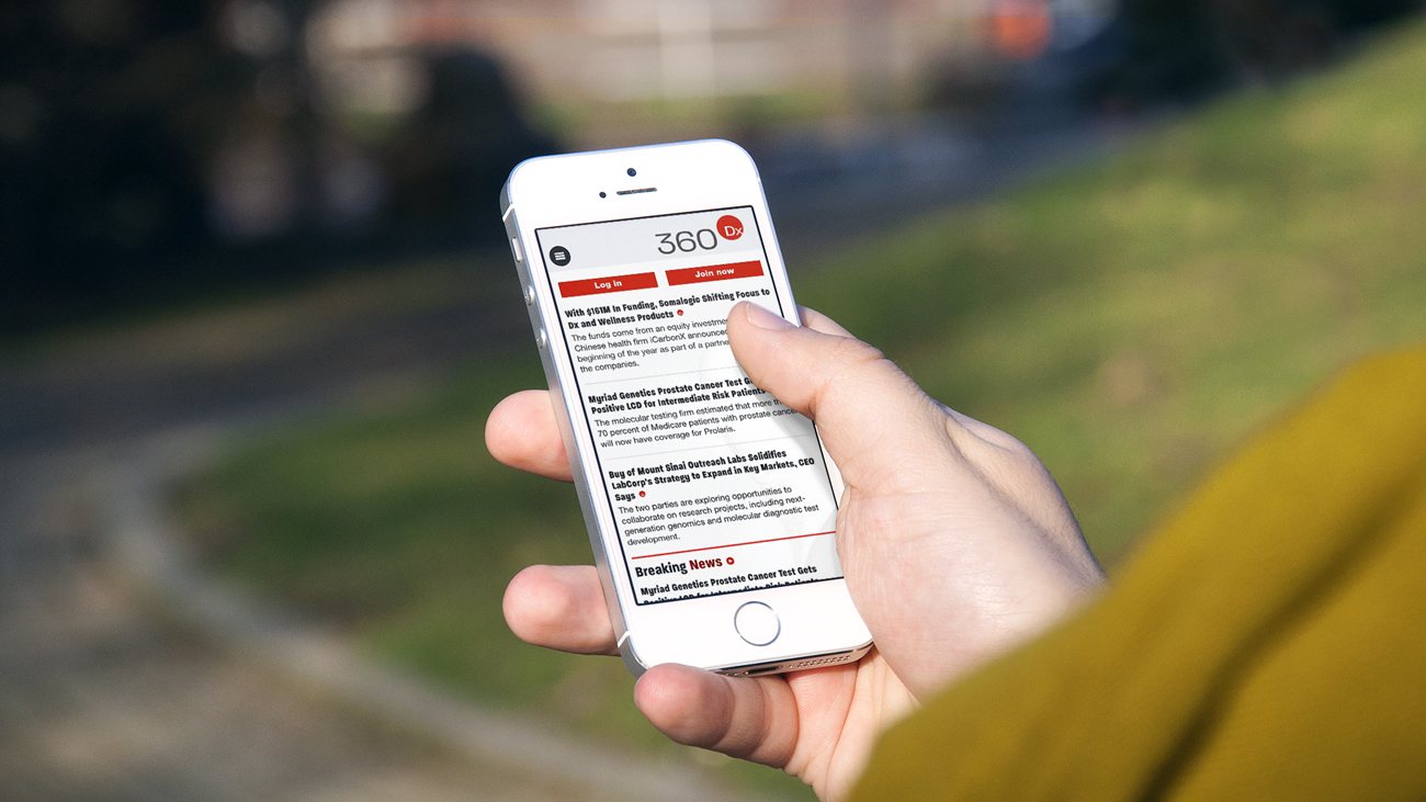 Photo of 360Dx site shown on mobile device