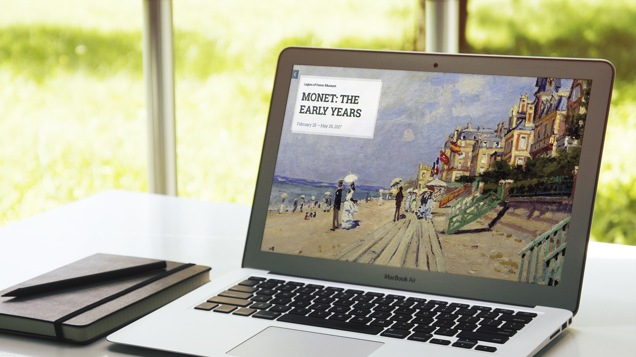 FAMSF site displayed on a laptop