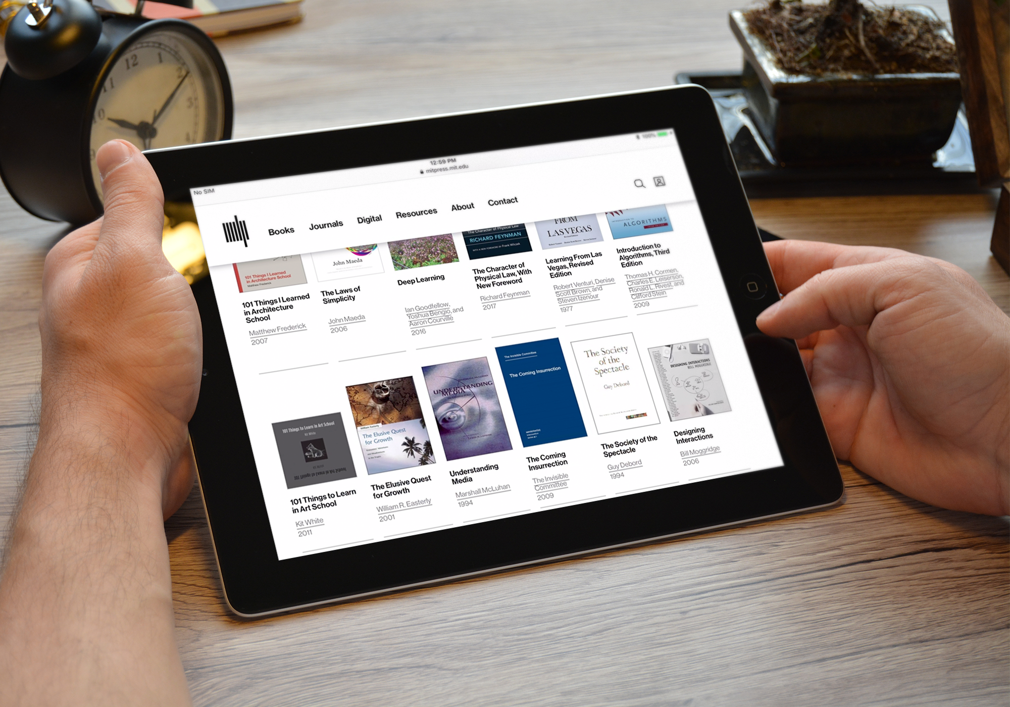 MIT Press books on tablet