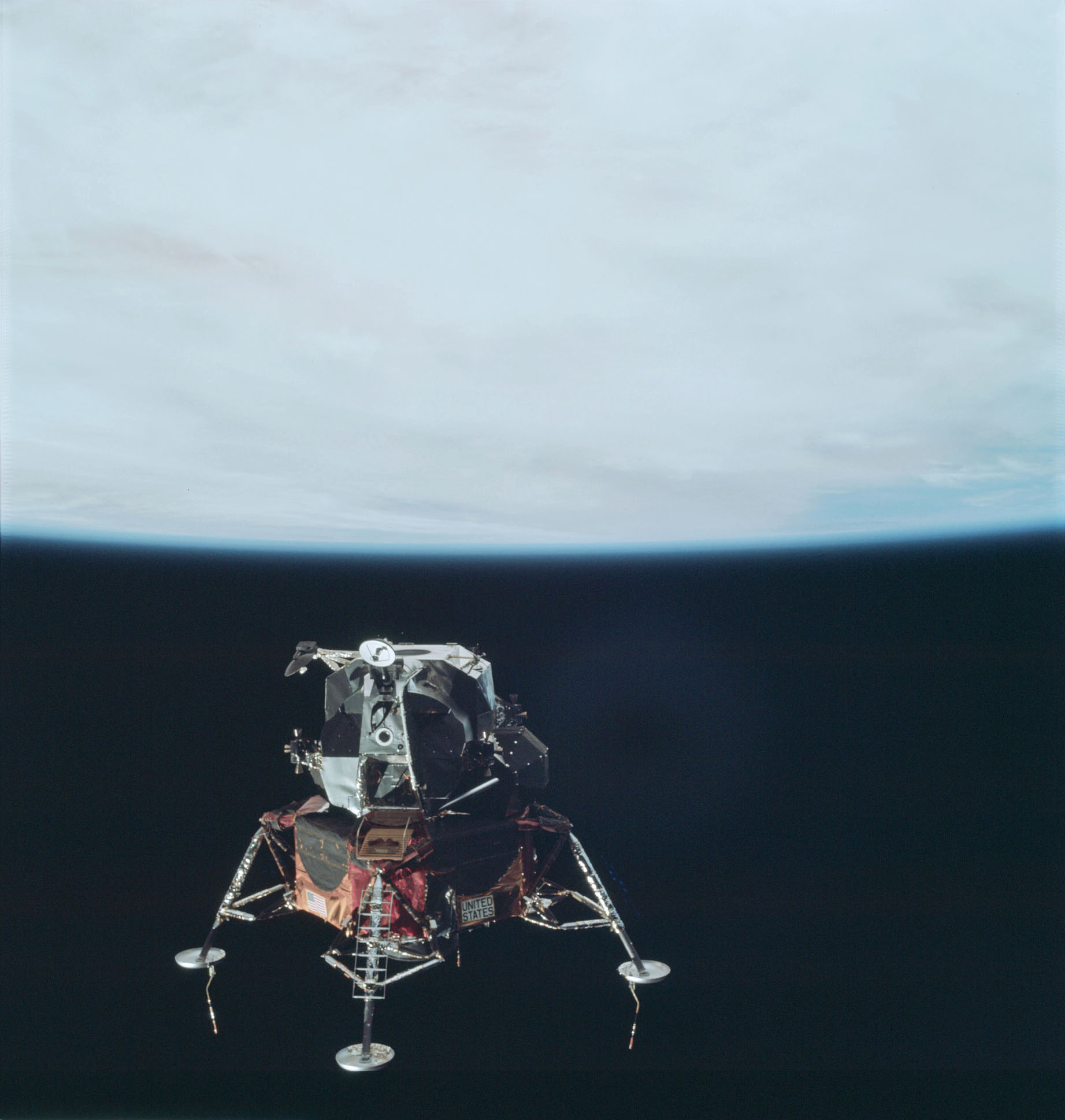 Photo from Project Apollo Archive - Lander floating