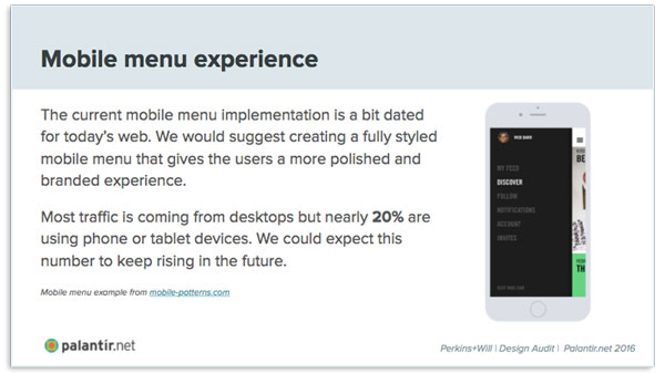 A summary of issues and trends regarding menu navigation on mobile devices.