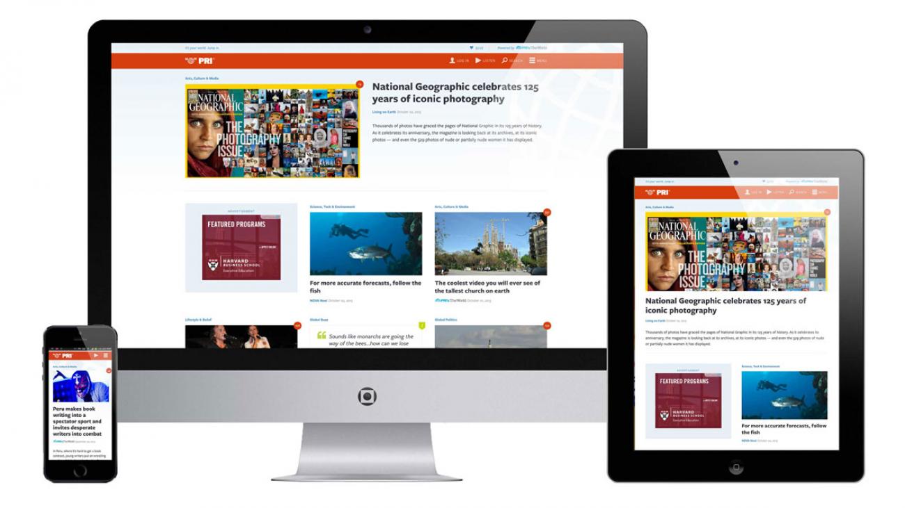 PRI's website displayed on various devices to showcase the responsive design.