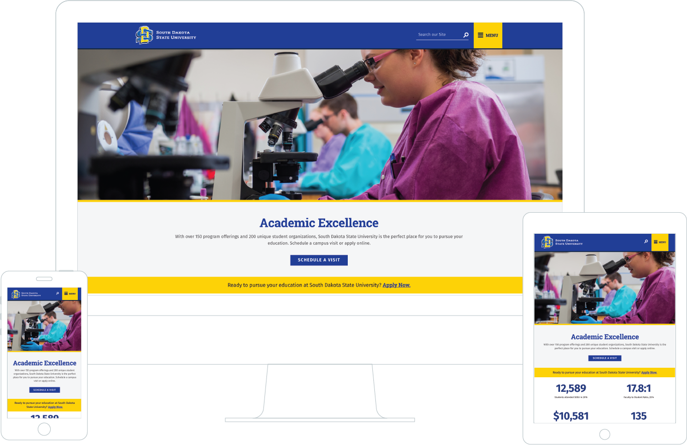 SDSU homepage on different devices