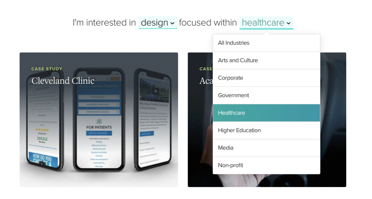 Case study filtering