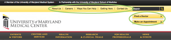 Figure 4: UMMC main navigation