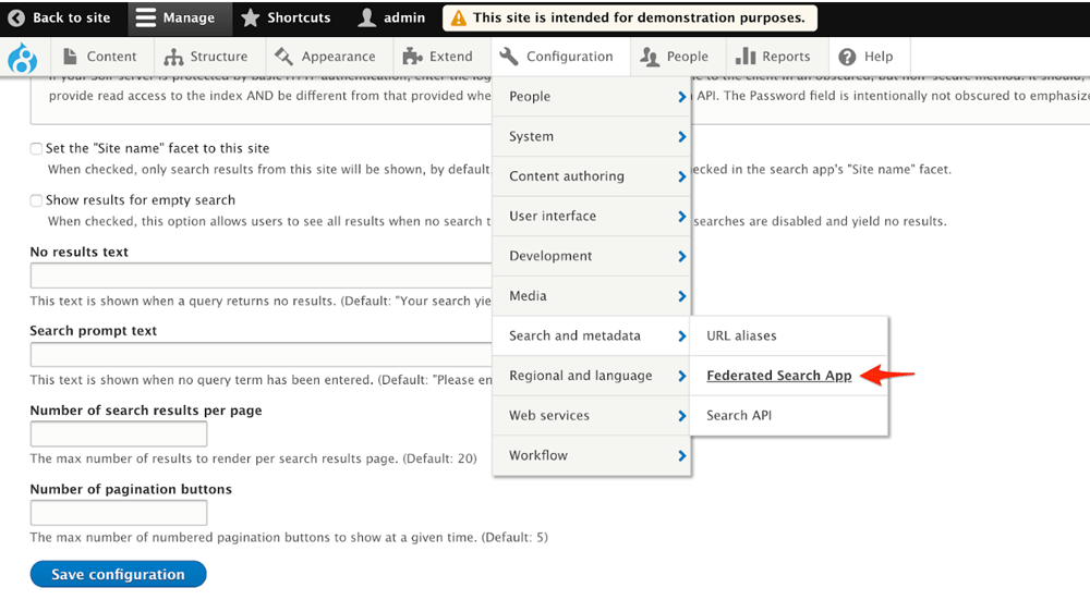 Drupal interface