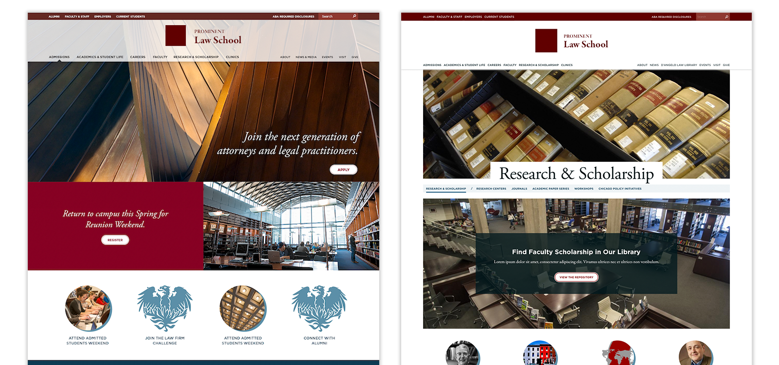 Prominent Law School Legal Journals website