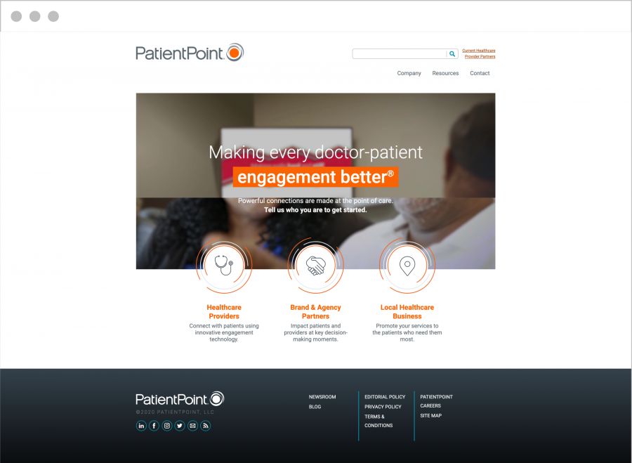 PatientPoint Homepage after