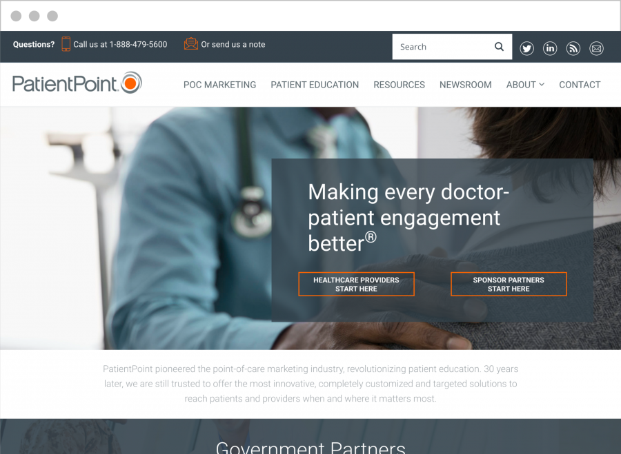 PatientPoint Homepage before 