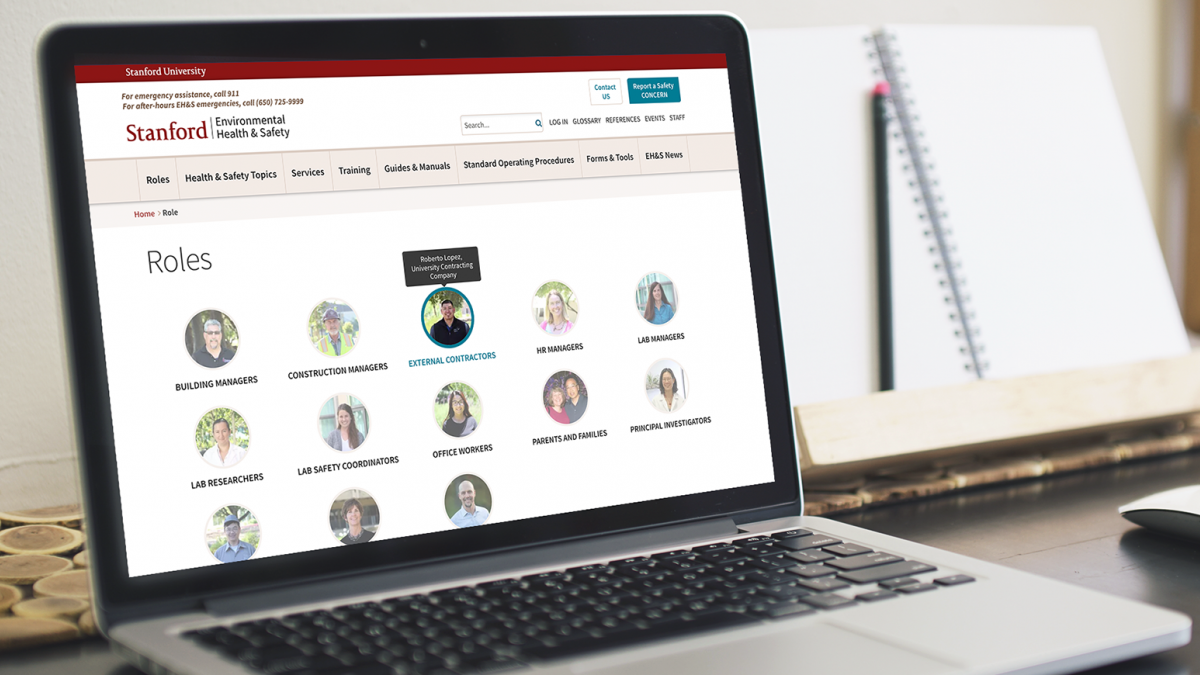 Roles page with external contractors selected