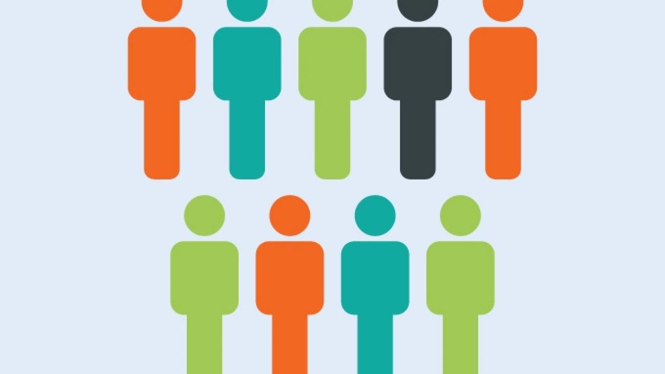 Illustration of human silhouettes in different colors
