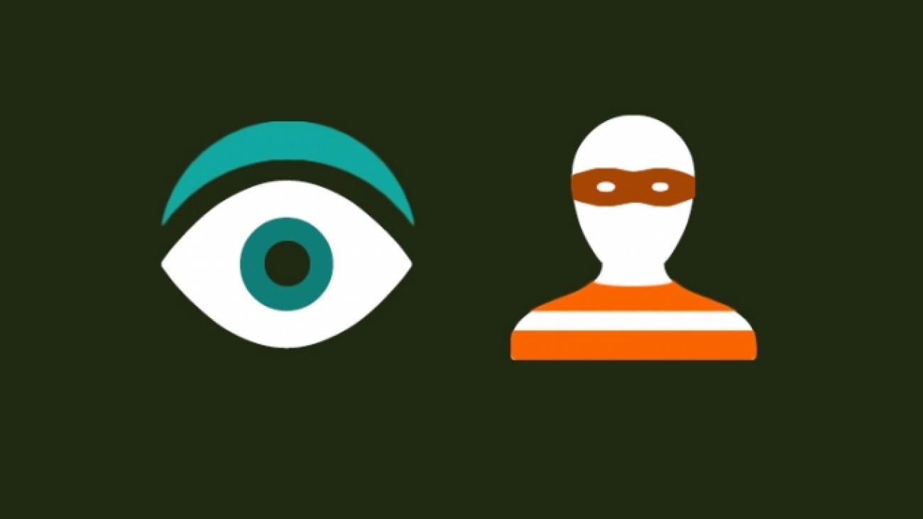 Illustration of eye ball next to masked person