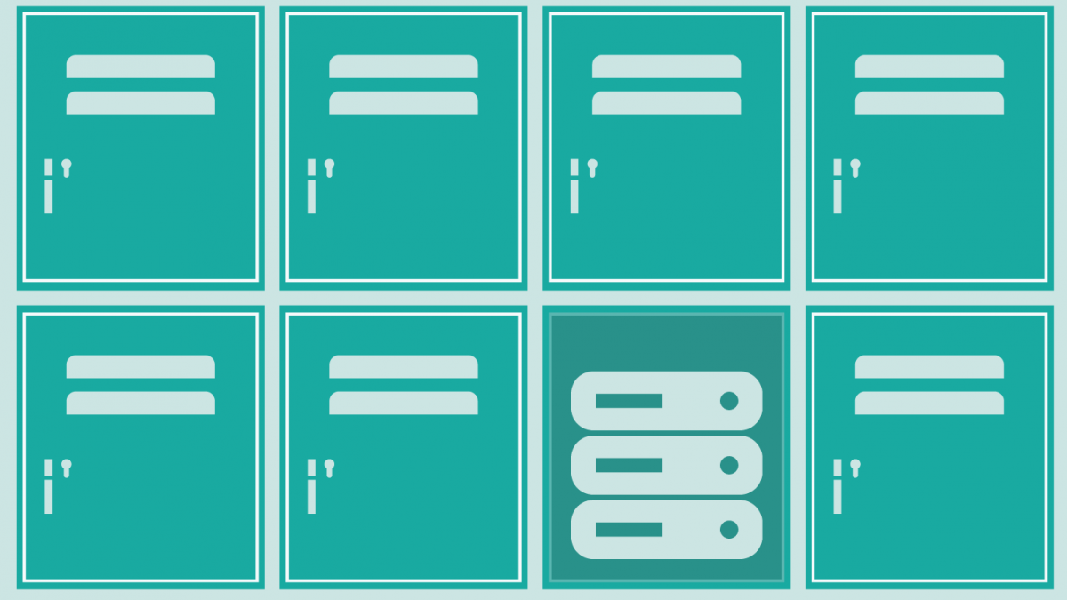 Illustration of file cabinets with lock