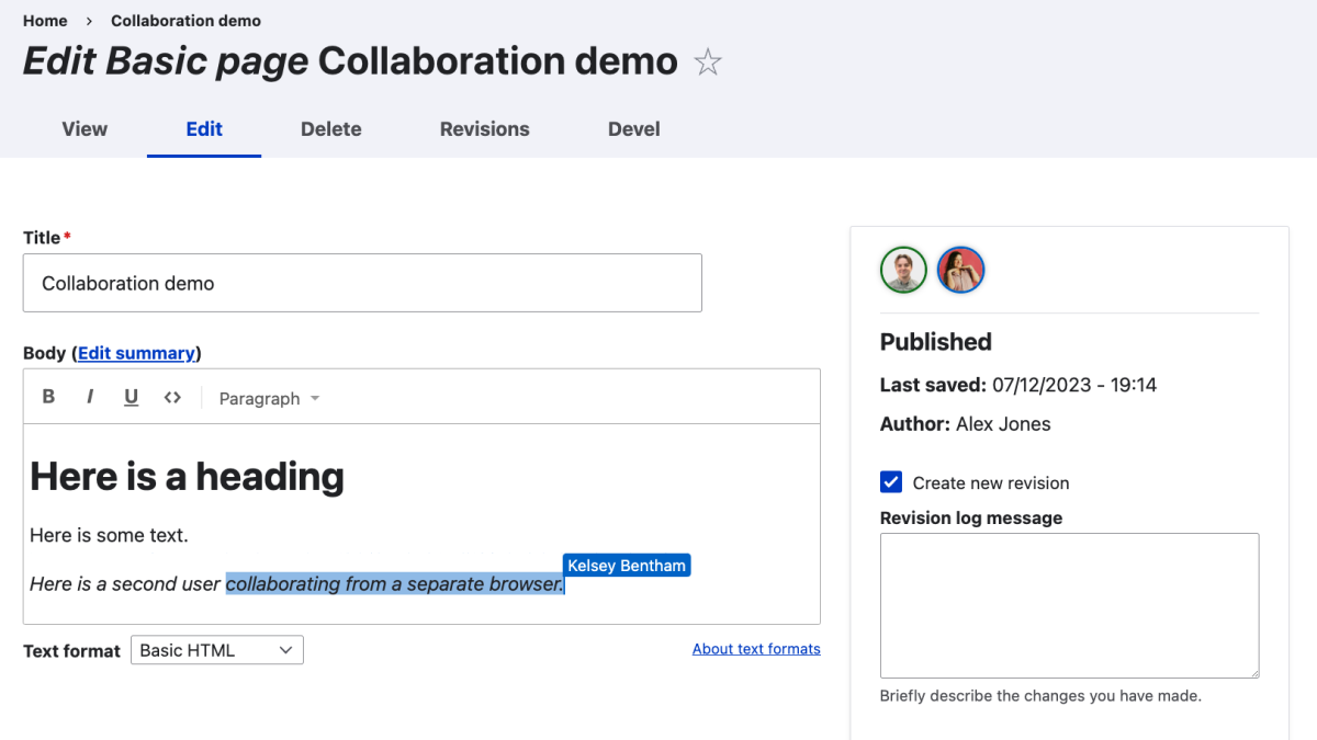 Collaborative text editor