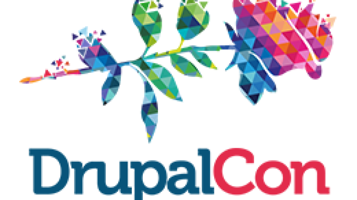 Stylized rose logo with the words "DrupalCon Portland 2024"