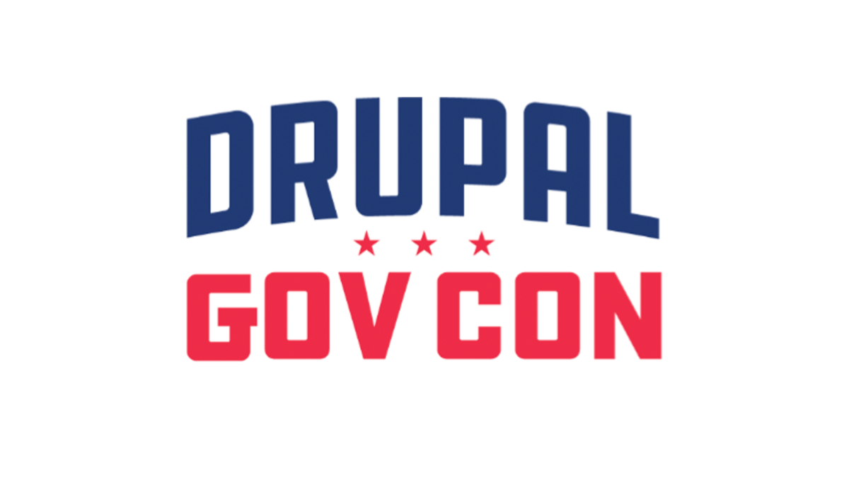 The words "Drupal Gov Con" with three red stars in the middle.