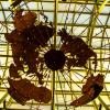 Photo of a sculpture at Chicago's O'Hare Airport depicting a map of the world.