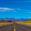 Roadway heading into mountains