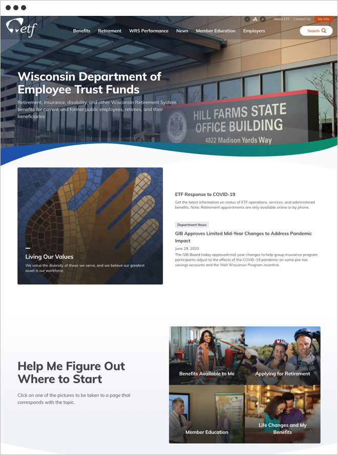 etf.wi.gov homepage