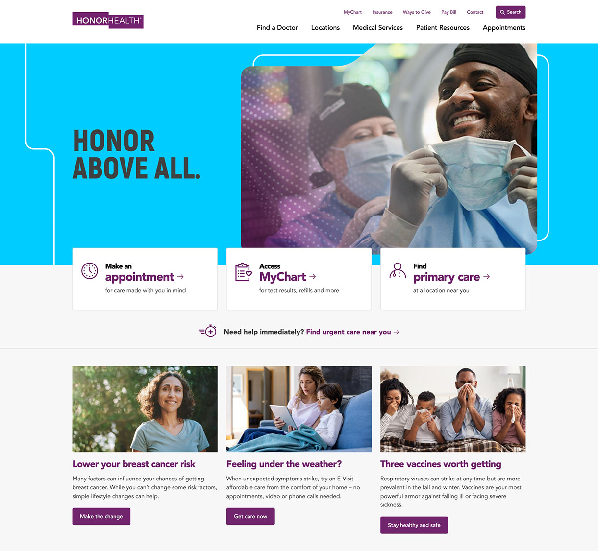 HonorHealth home page